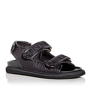 Moschino black logo strap dad sandals